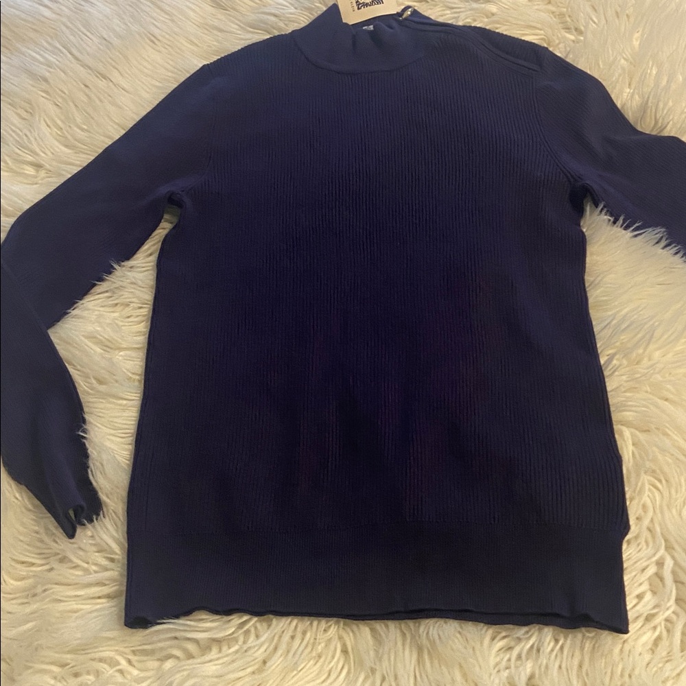 Anne Klein Dark Blue Turtleneck Sweater size M brand new with tag length 26” - Picture 8 of 12
